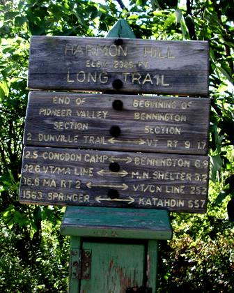 Harmon Hill signpost